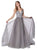 Cinderella Divine - CD0128 Applique Detailed Bodice Tulle A-Line Gown In Gray