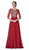 Cinderella Divine - Lace Appliqued Bodice Flowy A-Line Chiffon Gown CD0129 - 2 pcs Mocha in Sizes L and 2X Available