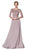 Cinderella Divine - Lace Appliqued Bodice Flowy A-Line Chiffon Gown CD0129 - 2 pcs Mocha in Sizes L and 2X Available