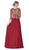 Cinderella Divine - Lace Appliqued Bodice Flowy A-Line Chiffon Gown CD0129 - 2 pcs Mocha in Sizes L and 2X Available