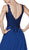 Cinderella Divine - CD0133 Sleeveless V Neck Lace Bodice Chiffon Gown In Blue