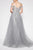 Cinderella Divine - CD0138 Beaded Deep Off-Shoulder Tulle Ballgown In Silver