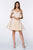 Cinderella Divine - CD0140 Off Shoulder Satin A-Line Dress In Neutral and Yellow