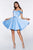 Cinderella Divine - CD0140 Off Shoulder Satin A-Line Dress In Blue