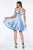 Cinderella Divine - CD0140 Off Shoulder Satin A-Line Dress In Blue