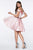 Cinderella Divine - CD0140 Off Shoulder Satin A-Line Dress In Pink