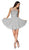 Cinderella Divine - CD0141 Beaded Lace Chiffon Halter Cocktail Dress In Gray