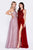 Cinderella Divine - CD0145 Bead Embellished Halter A-Line Gown In Purple and Red