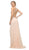 Cinderella Divine - CD019 Metallic Beaded Midriff Cutout Sheath Gown In Red