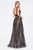 Cinderella Divine - CD09 Sequined Deep V-neck A-line Gown In Silver