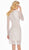 Ashley Lauren - 4131 Embellished Plunging V-neck Sheath Dress In White
