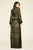 Tadashi Shoji - Embroidered Bishop Sheer Sleeves Long Dress In Black and Neutral