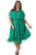 CE1513 Plus Size Dress in Green/Black Dots