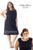 CE1533 Plus Size Dress in Black/Metallic Blue