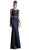 Cinderella Divine - CF115 Sleeveless Lace Stretch Knit Sheath Dress In Blue