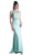 Cinderella Divine - CF115 Sleeveless Lace Stretch Knit Sheath Dress In Green