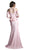 Cinderella Divine - CF134 Off Shoulder Peplum Trumpet Gown In Pink