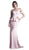 Cinderella Divine - CF134 Off Shoulder Peplum Trumpet Gown In Pink