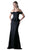 Cinderella Divine - CF134 Off Shoulder Peplum Trumpet Gown In Black