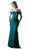 Cinderella Divine - CF134 Off Shoulder Peplum Trumpet Gown In Blue and Green