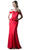Cinderella Divine - CF134 Off Shoulder Peplum Trumpet Gown In Red
