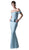 Cinderella Divine - CF134 Off Shoulder Peplum Trumpet Gown In Blue
