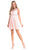 Cinderella Divine - CF175 Jewel Neck Illusion Paneled A-Line Dress In Pink