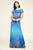 Tadashi Shoji - Walker Short Sleeve Ombre Sequin Gown In Blue