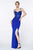 Cinderella Divine - CF266 Lace Applique Sleeveless Bodice Jersey Evening Dress In Blue