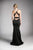 Cinderella Divine - CF279-1 Metallic Knit Halter Sheath Dress In Black