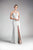 Cinderella Divine - CF279-1 Metallic Knit Halter Sheath Dress In Silver