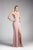 Cinderella Divine - CF279-1 Metallic Knit Halter Sheath Dress In Neutral and Pink