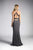 Cinderella Divine - CF279-2 Metallic Halter Mermaid Gown with Slit In Gray
