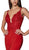 Cinderella Divine - CF319 Lace Deep Scalloped V-neck Trumpet Dress In Red