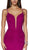Cinderella Divine - CF329 Plunging Bodice Front Slit Mermaid Gown In Purple