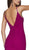 Cinderella Divine - CF329 Plunging Bodice Front Slit Mermaid Gown In Purple