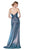 Cinderella Divine - CF331 Strapless Ruched Sweetheart Trumpet Dress In Blue
