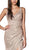 Cinderella Divine - CF332 Plunging V-neck Glitter Trumpet Dress In Neutral