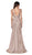Cinderella Divine - CF332 Plunging V-neck Glitter Trumpet Dress In Neutral