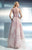 Beside Couture - CH1642 Sheer Lace Layered Evening Gown in Pink