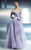 Beside Couture - CH1644 Wide Pleated Off Shoulder Long Gown in Purple