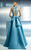 Beside Couture - CH1645 Halter Neck Satin Pleated Long Gown in Blue