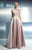 Beside Couture - CH1647 Sleek Bateau Structured Long Gown in Pink