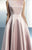 Beside Couture - CH1647 Sleek Bateau Structured Long Gown in Pink