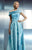 Beside Couture - CH1648 Asymmetrical Pleated Evening Gown in Blue