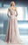 Beside Couture - CH1649 Alluring Asymmetrical Neckline Gown in Pink and Printed