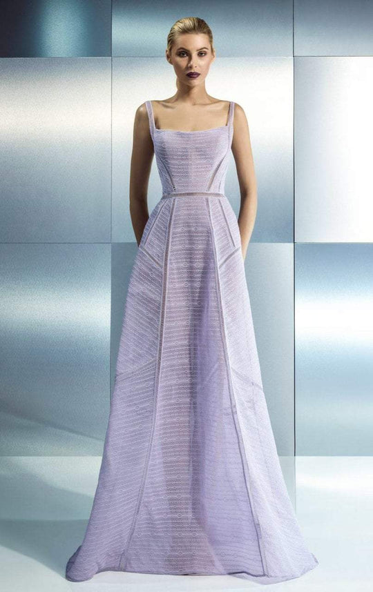 Beside Couture - CH1652 Timeless Square Neck Evening Gown in Purple