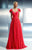 Beside Couture - CH1658 Butterfly Sleeves Evening Gown in Red
