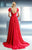Beside Couture - CH1658 Butterfly Sleeves Evening Gown in Red
