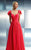 Beside Couture - CH1658 Butterfly Sleeves Evening Gown in Red